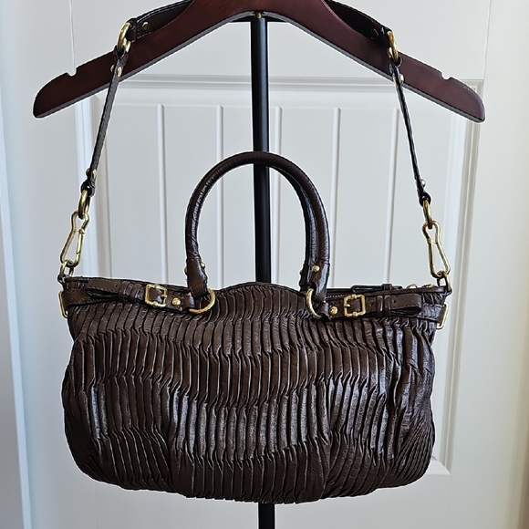 Coach 2011 Madison Gathered Leather Sophia Satchel Chocolate Brown - Picture 6 of 13